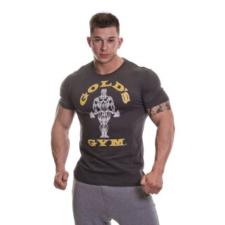 Golds Gym T-Shirt  , Gold´s Gym U.S.A Logo Shirt, charcoal grau , Muscle Joe