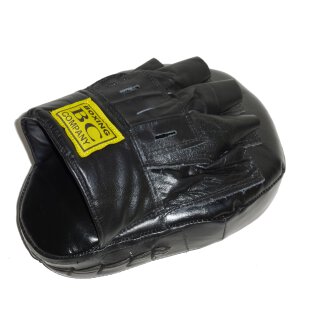 Handpratzen  Boxing Company  , Echtes Leder, 1 Paar Tellerpratzen  schwarz