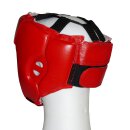 Kopfschutz ROSPORT  , Echtes Leder, Boxen Kickboxen Thaiboxen, rot XL