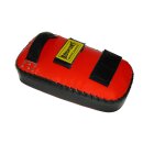 ROSPORT Armpratze Echtes Leder "V12" Thai Kick Pad Pratze rot-schwarz Logo black