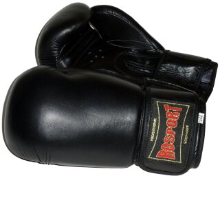 ROSPORT Boxhandschuhe Professional  schwarz , Black Edition , Echtes Leder