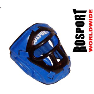 ROSPORT Kopfschutz Leder mit Gitter , blau , Größen S bis XL S