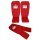 Schienbeinschoner mit Spann Kickboxen, Schienbeinschutz Muay Thai Stoff rot