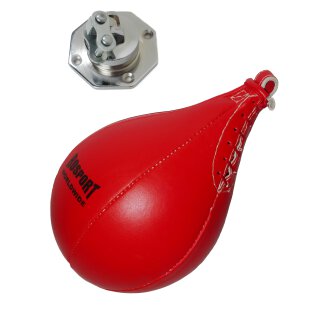 Boxbirne Speedball ROSPORT , Echtes Leder, Rot, mit Drehgelenk