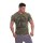 Golds Gym T-Shirt  , Gold´s Gym U.S.A Logo Shirt, Farbe ARMY / Oliv , Muscle Joe