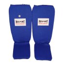 Schienbeinschutz mit Spann Kickboxen, Thaiboxen, Muay Thai Stoff blau XL