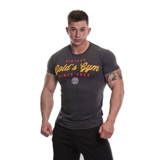 Golds Gym Vintage T-Shirt  , Gold´s Gym U.S.A , T Shirt, Farbe charcoal marl