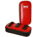 ROSPORT Armpratze Echtes Leder "V12" Thai Kick Pad Pratze schwarz-rot Logo weiss