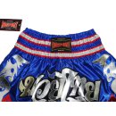 Muay Thai Shorts ROSPORT " Professional " Short Hose Thaiboxhose blau silber rot