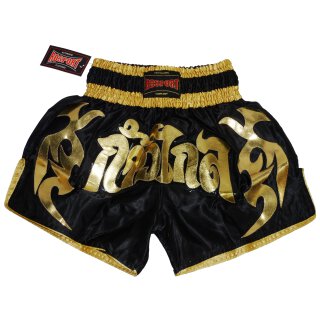 Muay Thai Shorts ROSPORT  Professional  Short Hose Thaiboxhose schwarz gold
