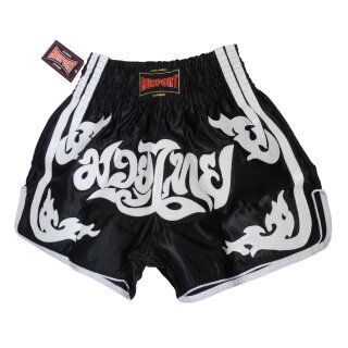 Muay Thai Shorts ROSPORT  Professional  Short Hose Thaiboxhose schwarz - weiss