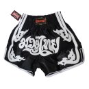 Muay Thai Shorts ROSPORT " Professional " Short Hose Thaiboxhose schwarz - weiss