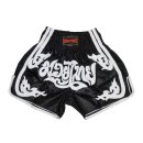 Muay Thai Shorts ROSPORT " Professional " Short Hose Thaiboxhose schwarz - weiss