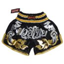 Muay Thai Shorts ROSPORT Professional Short Hose Thaiboxhose schwarz gold silber