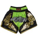 Muay Thai Shorts ROSPORT Professional Short Hose Thaibox   schwarz gold neongrün