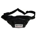 ROSPORT Bauchtasche, echtes Leder schwarz , Patch schwarz-weiss-rot, Modell 2026