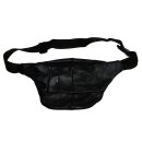 ROSPORT Bauchtasche, echtes Leder schwarz , Patch schwarz-weiss-rot, Modell 2026