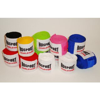 ROSPORT Boxbandagen Länge 2,20 m Bandagen Boxen Muay Thai Kickboxen 220 cm weiß