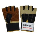 ROSPORT Trainingshandschuhe Fitness Bodybuilding Handschuhe mit Bandage braun