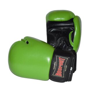 ROSPORT Boxhandschuhe  Echtes Leder  " MEKIBO Edition " neongreen / black 12 Oz.