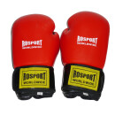 ROSPORT Boxhandschuhe Echtes Leder "Knock Out" , rot - schwarz, 12 Oz.