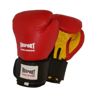 Boxhandschuhe ROSPORT  Modell   Starter   schwarz/rot/gelb  10 Oz. und 12 Oz.